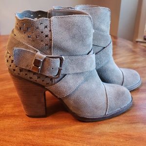 Betsey Johnson Grey Suede Booties size 8.5